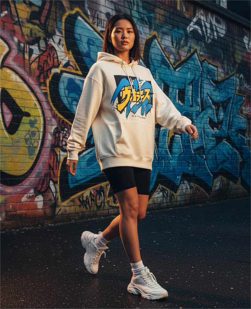 Female Oversized Hoodie – Street Style Campaign (Demo)