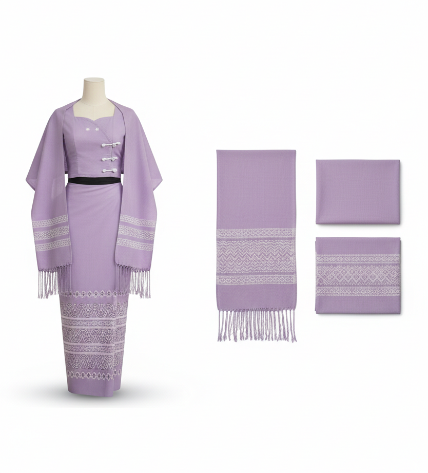 Myanmar Traditional dress with pawa (Demo)